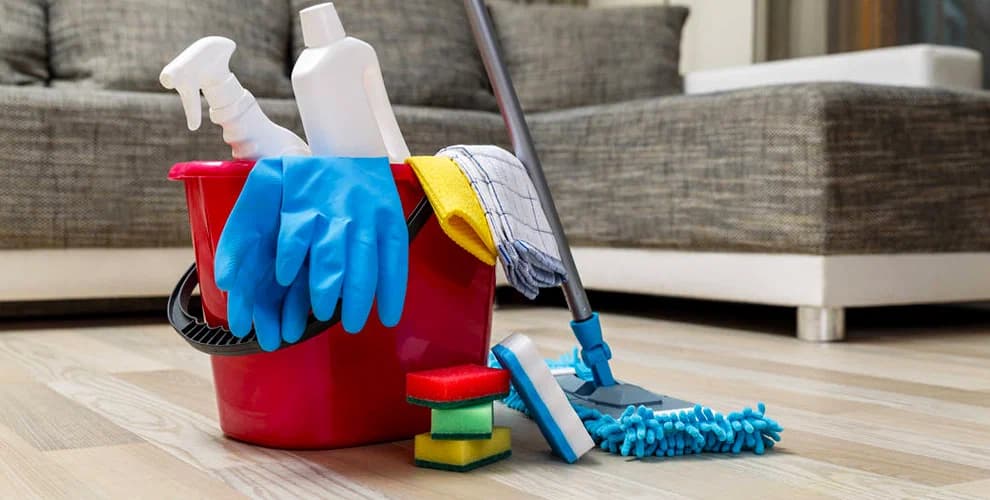 Professional cleaning supplies ready for your home